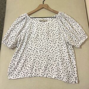 Loft Blouse - Women’s Small White - Black Dot Office